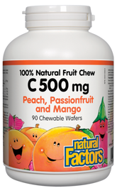 Vitamin C 500 mg - 100% Natural 90 Chewable Wafers